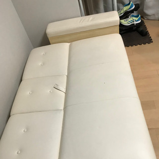1年半使用 ソファーベッド スツール付 リクライニングソファ