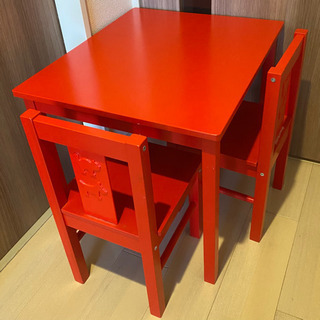 【ネット決済】IKEA 子ども用テーブル チェア2脚 KRITT...