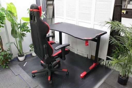 R2689)  中古自社配送エリアのみ ゲーミングデスク＆チェア＆マット3点セット Bauhutte DXRacer  店頭取引大歓迎♪