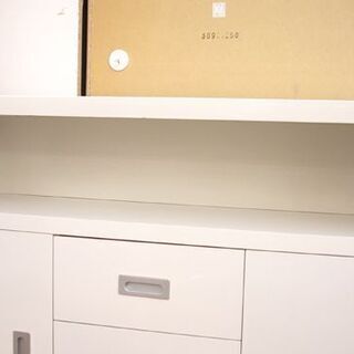ニトリ キッチンキャビネット 120×40×93cm ホワイト 食器棚 カウンター 