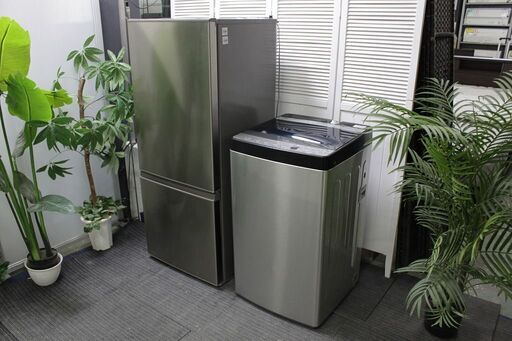 R2702) AQUA/Haier 中古ステンレスシリーズ　冷蔵庫/アクア184L　洗濯機/ハイアール5.5㎏　2点セット　自社配送エリア限定 家電セット 店頭取引大歓迎♪