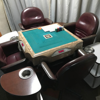 ※売約済み※【全自動麻雀卓】アモスモンスターAMOSMONSTER/サイドテーブル椅子付き
