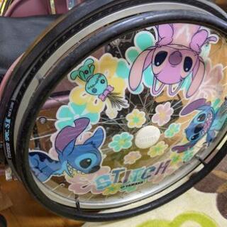 車椅子　ピンク　ステッチ