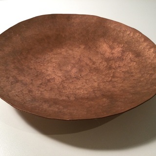 銅製ラフな入れ物　アート　直径24cm