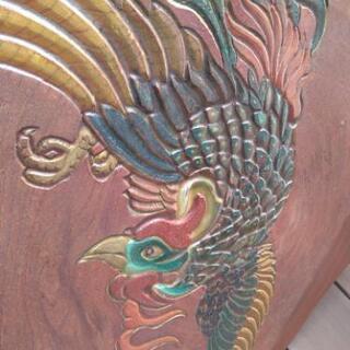 鳳凰　座卓　欅一枚板