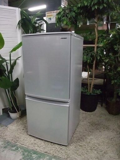 ■R2708) SHARP 中古シャープ　2ドア冷凍冷蔵庫　付け替えどっちもドア　137L　SJ-D14E-S　シルバー系 2018年製! 冷蔵庫 店頭取引大歓迎♪