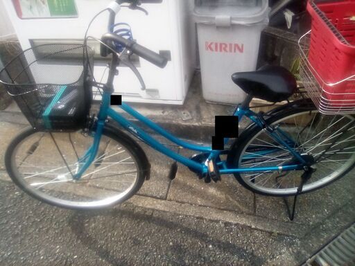 【金欠販売】自転車 asahi アフィッシュW -L 27インチ リアカゴ・スライムパンク防止剤使用済み