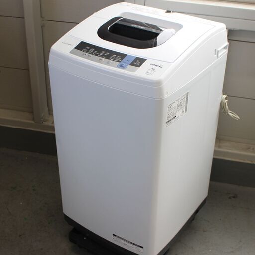 T341)HITACHI 全自動洗濯機 NW-50C ホワイト 5kg 2ステップウォッシュ 縦型洗濯機 日立 2019年製