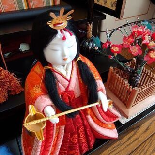 お雛様　伝統木目込み人形　正絹織物