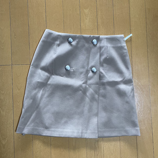 【ROPE】ベージュ ボタン付 ボックススカート
