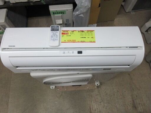 K02138　東芝　中古エアコン　主に6畳用　冷2.2kw／暖2.2kw