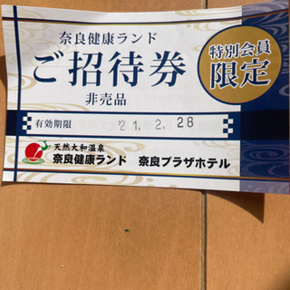 【ネット決済】奈良県健康ランド無料券1枚