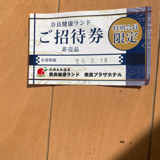 【ネット決済】奈良県健康ランド無料券