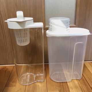 【無印良品】アクリル冷水筒2L・プラスチック米櫃