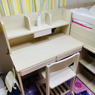 キッズ用品 【美品】ニトリ システムベッドデスク リオ ※使用期間約1年 ※