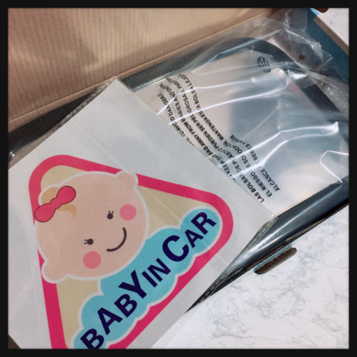 ご購入者様決定[未使用]アクリル素材 セーフティーミラー 車用 ベビーミラー ステッカー付属