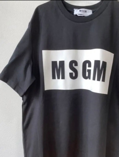 【未使用】MSGM Tシャツ ブラック ブランド ボックスロゴ タグ付き ミラノ