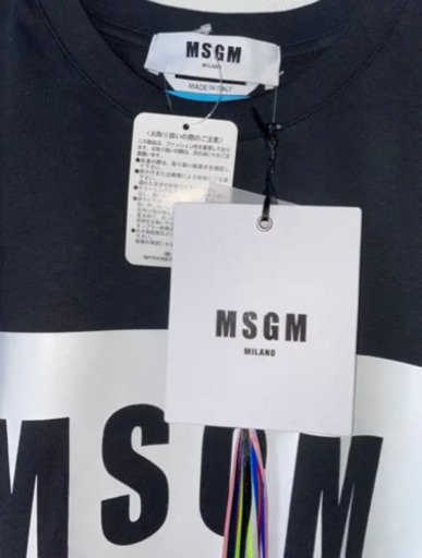 【未使用】MSGM Tシャツ ブラック ブランド ボックスロゴ タグ付き ミラノ