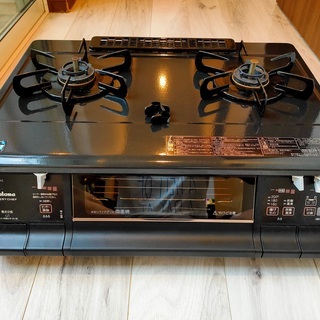 パロマ ガステーブルコンロ 水無両面焼き ゴムホースセット 美品