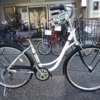 中古自転車１３５１　前後タイヤ新品！　２６インチ　６段ギヤ　LEDオートライト