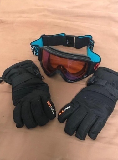 ②値下げ！【美品】スノーボードスキー 上下ウェア メンズLサイズ 手袋