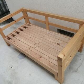 【ネット決済】木製伸縮　セミシングルベッド
