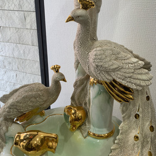 基本引取り限定！ 逸品 イタリア製 オブジェ 噴水 ランプ 孔雀