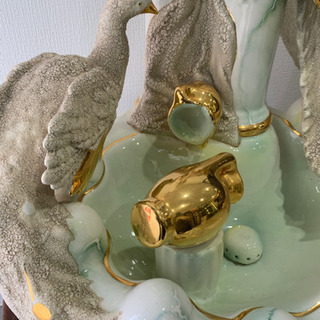 基本引取り限定！ 逸品 イタリア製 オブジェ 噴水 ランプ 孔雀