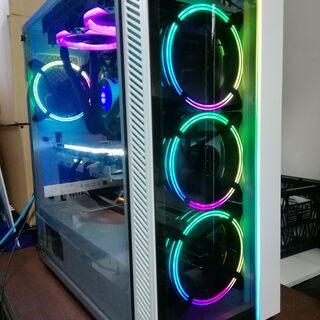 【ネット決済・配送可】①　自作PC　ゲーミングPC　白パーツ多め...