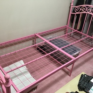 組立式スチィールベッド　プリンセス型ピンク②