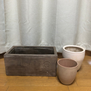 【ネット決済】ナチュラル系　陶器製　植木鉢セット