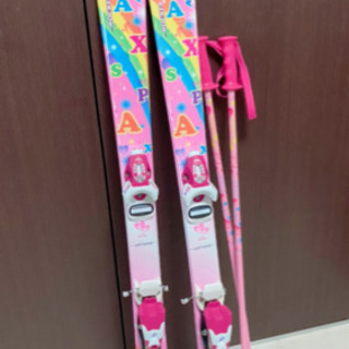 【無料】スキー ピンク 116cm 【スキーケース付】