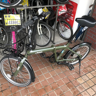 20インチ JEEP 外装6段変速　かご付き　カーキ色 20インチ JEEP 外装6段変速 かご付き カーキ色