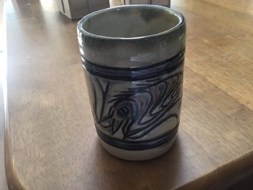 人間国宝 金城次郎 コップ笑う魚、海老紋 酒器 やちむん 壺屋焼き 物故