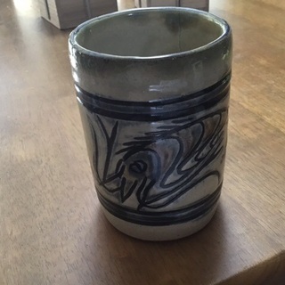 人間国宝 金城次郎 コップ笑う魚、海老紋 酒器 やちむん 壺屋焼き 物故