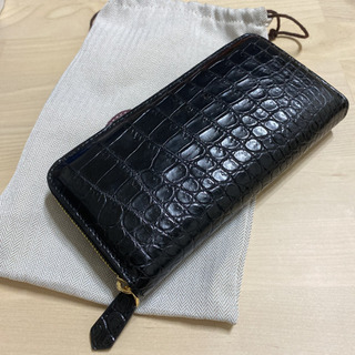 新品未使用　クロコダイル革　手製長財布　私人訂制