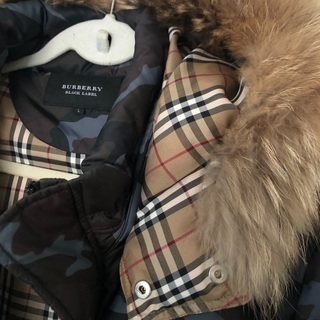 【BURBERRY BLACK LABEL】 サイズL ダウンコート カモフラ柄