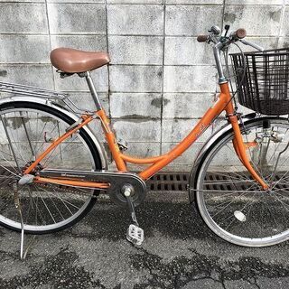 【中古】 軽快車 内装3段変速 26インチ オレンジ