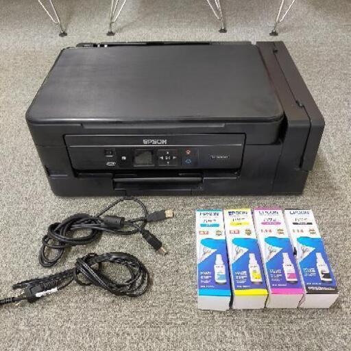 【動作品】EPSONエコタンク搭載モデル EP-M570T\n未使用純正インクボトル４色、電源、USBケーブル付