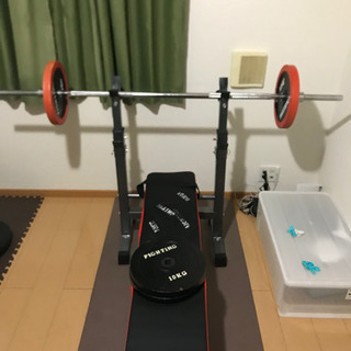 ベンチプレス、ダンベル、懸垂器