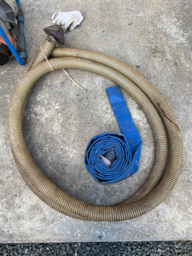 ポンプ エンジン始動確認済み 2.7馬力 鶴見製作所 ホースセット