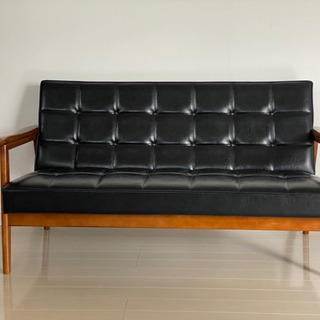 カリモク　Kチェア　 2シーター スタンダードブラック