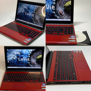 洒落たブレイズレッドのコンパクトボディ LaVie Core i5 メモリ8G SSD 