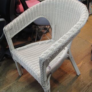 ラタンチェア　籐製チェア　籐椅子　一人掛けチェア　ホワイト　白