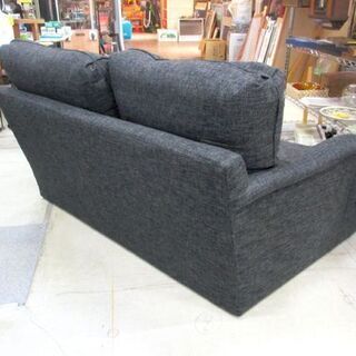 ◇2人掛けソファ 黒 幅160cm ニトリ 背もたれ取り外し可 クッション