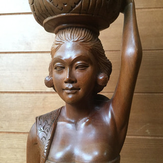 【ネット決済】木彫り人形 バリ島 女性像