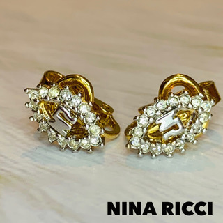 【ネット決済・配送可】［NINA RICCI］ダイヤイヤリング