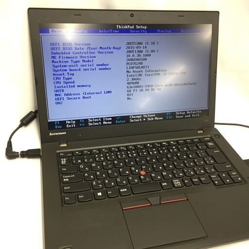 ★Sランク(美品) Windows10 pro 64bit ★Sランク(美品) Lenovo T450 [i5-5300/8ＧＢ/Ｓ120ＧＢ] Office付き ノートパソコン[385]