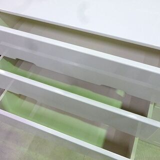 4段チェスト ホワイト エナメル調 120×42×93cm タンス 衣類収納 4段