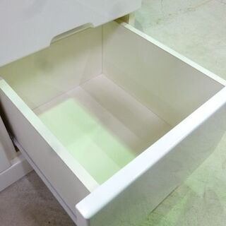 4段チェスト ホワイト エナメル調 120×42×93cm タンス 衣類収納 4段